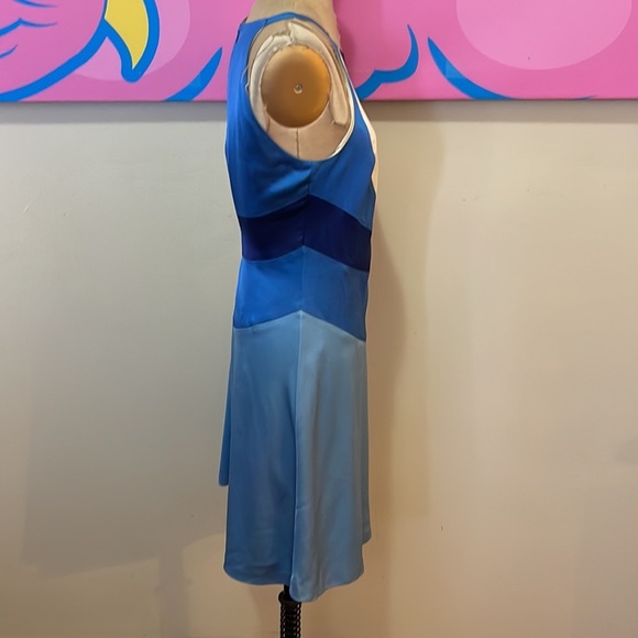 Moschino Cheap Chic Blue White Satin Dress - Picture 5 of 10